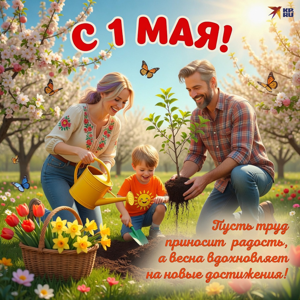 Открытки с 1 Мая 2026: красивые картинки и поздравления на Праздник Весны и Труда