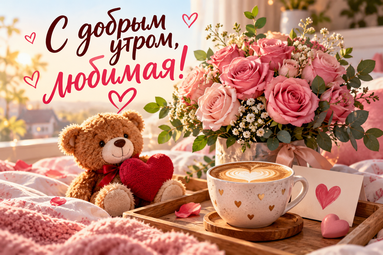 С добрым утром любимая: открытки и слова, которые согреют